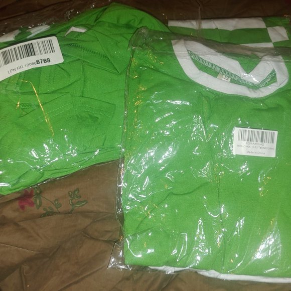 Matching Green White Striped Winter Christmas Family Pajamas PJs Men Women Kids - Picture 11 of 16